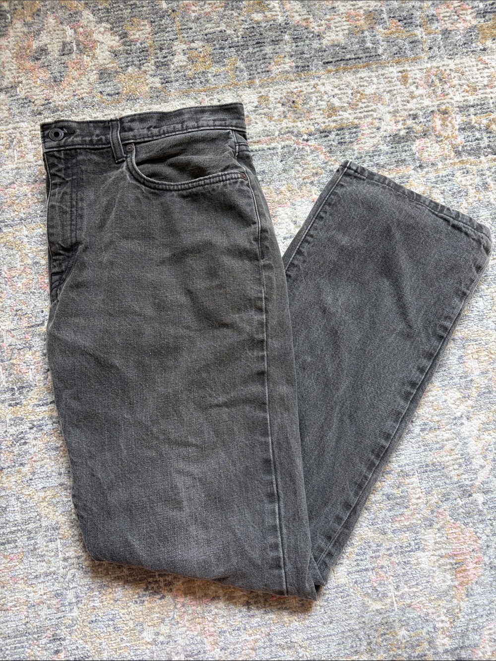 Eddie Bauer Straight-Leg Jeans in Charcoal Black